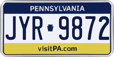 PA license plate JYR9872