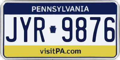 PA license plate JYR9876