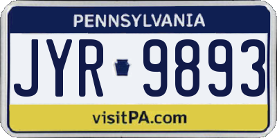 PA license plate JYR9893