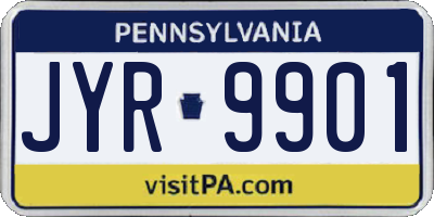 PA license plate JYR9901