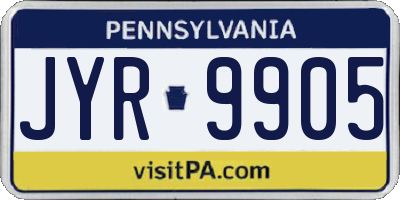 PA license plate JYR9905