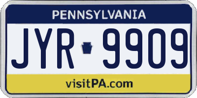 PA license plate JYR9909