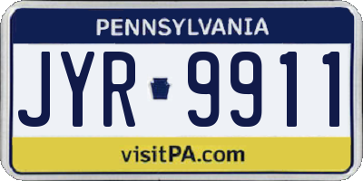 PA license plate JYR9911