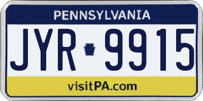 PA license plate JYR9915