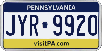 PA license plate JYR9920