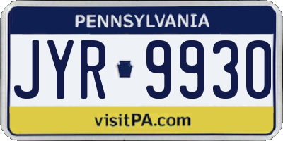 PA license plate JYR9930