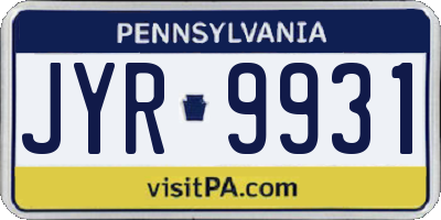 PA license plate JYR9931