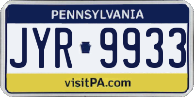 PA license plate JYR9933
