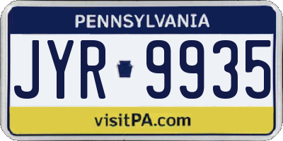 PA license plate JYR9935