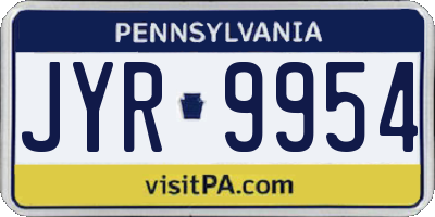 PA license plate JYR9954