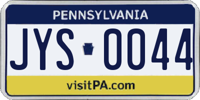 PA license plate JYS0044