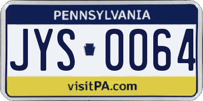 PA license plate JYS0064