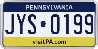 PA license plate JYS0199