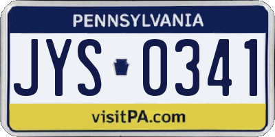 PA license plate JYS0341