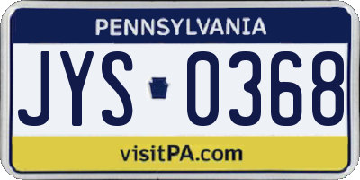 PA license plate JYS0368
