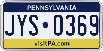 PA license plate JYS0369
