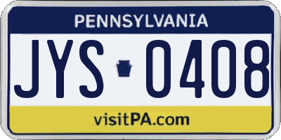 PA license plate JYS0408