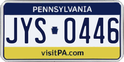 PA license plate JYS0446