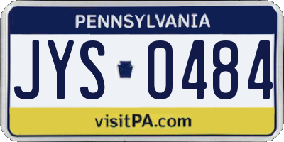 PA license plate JYS0484