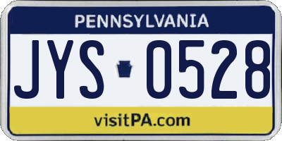 PA license plate JYS0528
