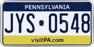 PA license plate JYS0548
