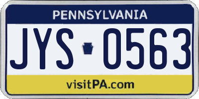 PA license plate JYS0563