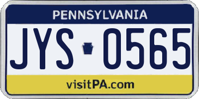 PA license plate JYS0565