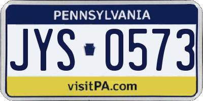 PA license plate JYS0573