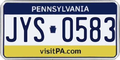 PA license plate JYS0583