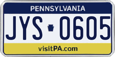 PA license plate JYS0605
