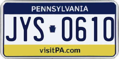 PA license plate JYS0610