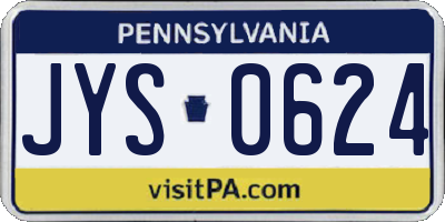 PA license plate JYS0624