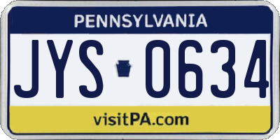 PA license plate JYS0634