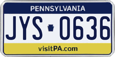 PA license plate JYS0636