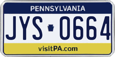 PA license plate JYS0664