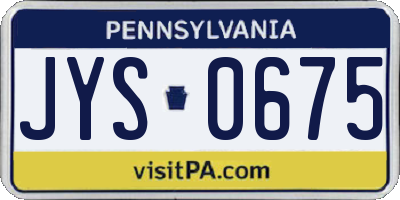 PA license plate JYS0675