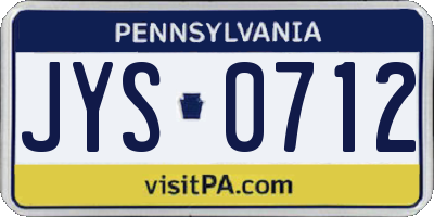 PA license plate JYS0712