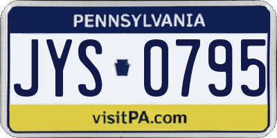 PA license plate JYS0795