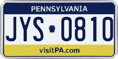 PA license plate JYS0810