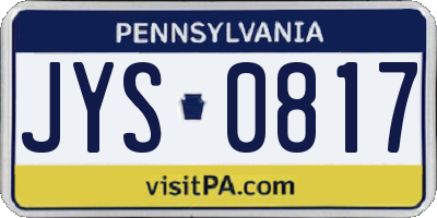 PA license plate JYS0817
