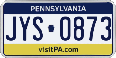 PA license plate JYS0873