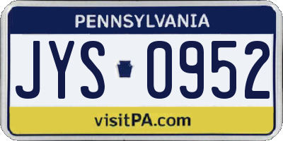 PA license plate JYS0952