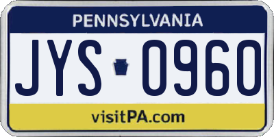PA license plate JYS0960