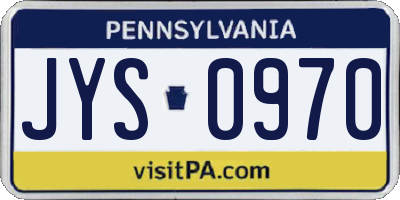 PA license plate JYS0970