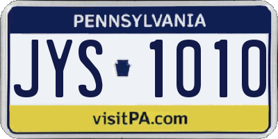 PA license plate JYS1010