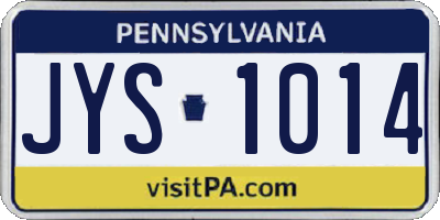 PA license plate JYS1014