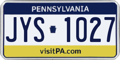 PA license plate JYS1027
