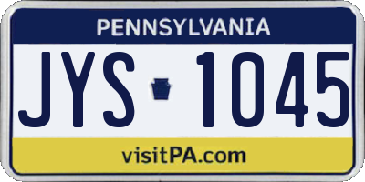 PA license plate JYS1045