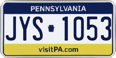 PA license plate JYS1053
