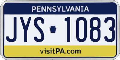 PA license plate JYS1083